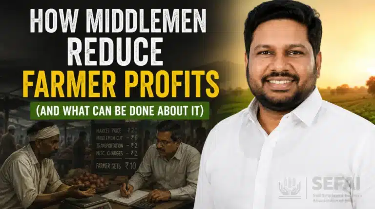 Indian farmers selling agricultural produce and improving profits through direct market access
